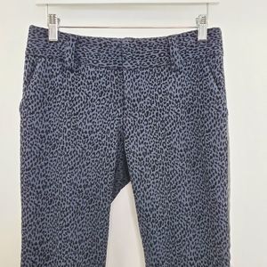 Alice + Olivia Leopard Print Velveteen Blue Pants Cropped Boho